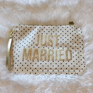 Just Married Scalloped Wristlet